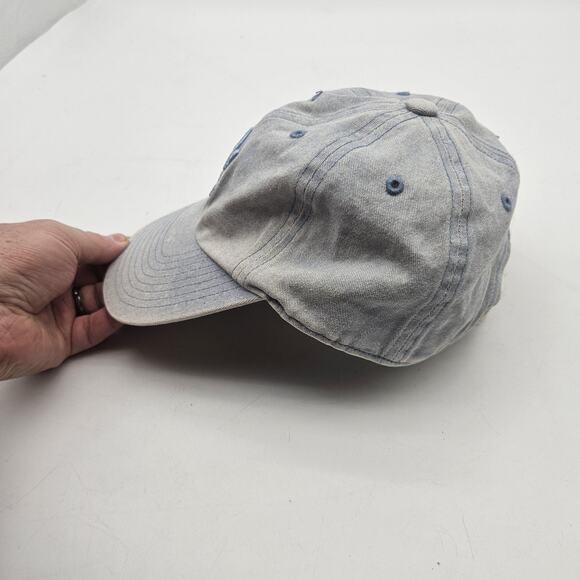 Adidas Originals Hat Cap Strap Back Light Blue Trefoil Logo Cotton Dad Hat Mens - Picture 3 of 9